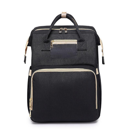 "TranquilTots Convertible Bag: Stylish Backpack with Changing Haven"